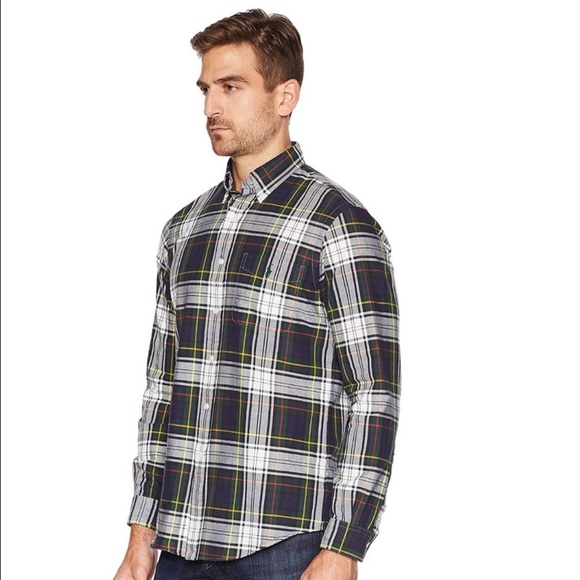 Ralph Lauren Men's Large Oxford Cotton Plaid Button Down Long Sleeve Shirt - Picture 4 of 15